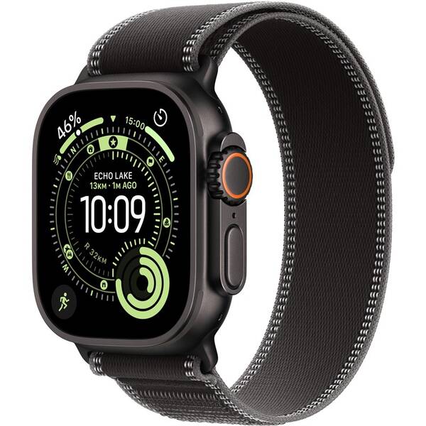 Inteligentné hodinky Apple GPS + Cellular 49mm čierny titán - čierny / uhlový trailový ťah - S/M 

