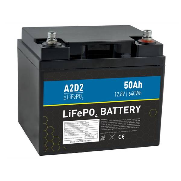 Akumulátor Avacom A2D2 baterie LiFePO4 12,8V 50Ah M6 (REPT cells) čierny

