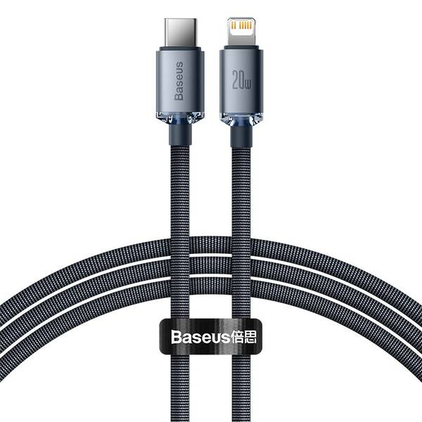 Kábel Baseus Crystal Shine Series USB-C/Lightning 20W 1,2m čierny


