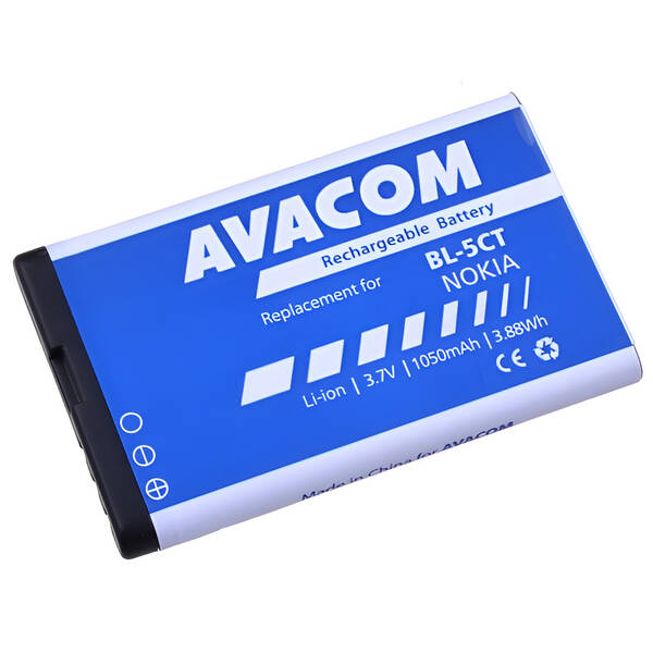 Batéria Avacom pre Nokia 6303, 6730, C5, Li-Ion 3,7 V 1050mAh (náhrada BL-5CT) 

