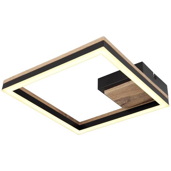 LED stropné svietidlo GLOBO Beatrix 12 W, čtvercové čierne/drevené

