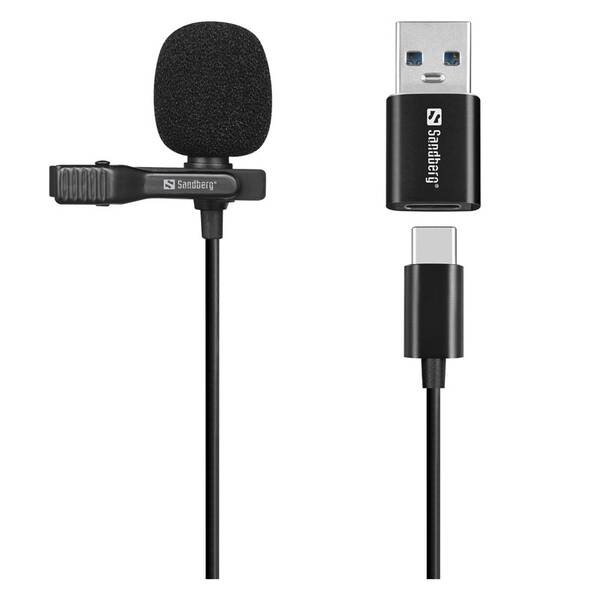 Mikrofón Sandberg Streamer Clip USB čierny

