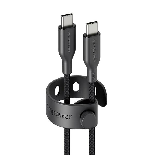 Kábel PanzerGlass empower USB-C/USB-C, 240 W, 1,2m čierny

