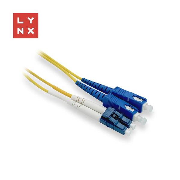 Kábel Lynx LYNX duplexní patch SM, OS2, LC/SC, 9/125µm, 3m žltý

