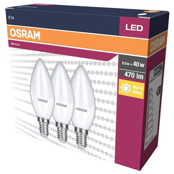 LED žiarovka Osram Classic B 40 4,9 W Frosted E14 teplá biela 

