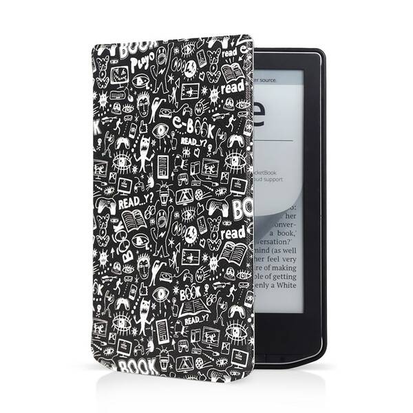 Puzdro pre čítačku e-kníh Connect IT Doodle na PocketBook 629/634 čierne/biele

