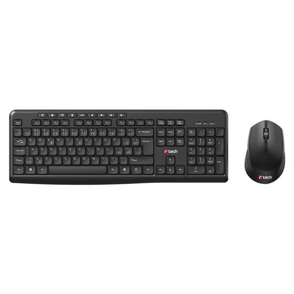 Klávesnica s myšou C-Tech WLKMC-04, CZ/SK čierna

