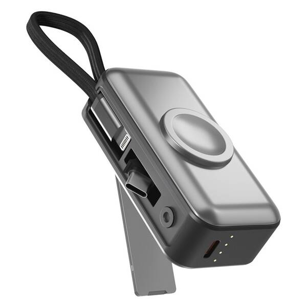 Powerbank Spello by Epico ForcePack Mini 2in1 5000mAh, s nabíjením hodinek a stojánkem SP09 sivá

