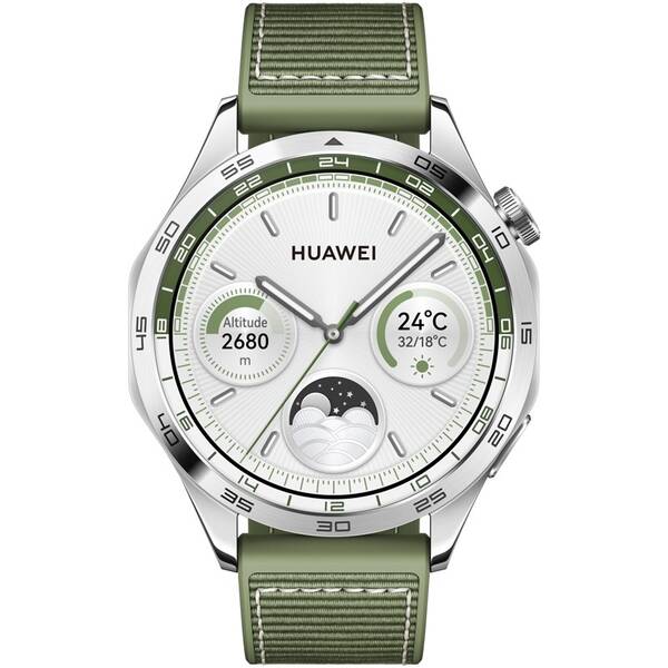 Inteligentné hodinky Huawei Watch GT 4 46 mm - Silver + Green Strap 

