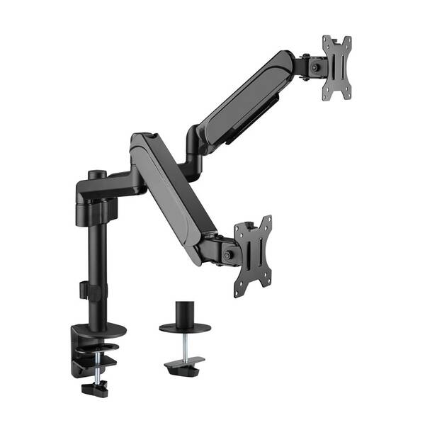 Držiak Gembird MA-DA2P-01, dual, pre monitor, naklápacie, pre uhlopriečky 17"-32”, nosnosť 9kg čierny

