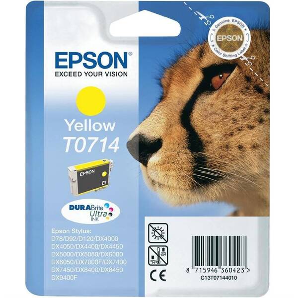 Cartridge Epson T0714, 5,5 ml žltá


