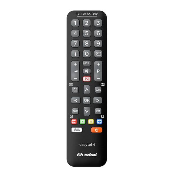 Diaľkový ovládač Meliconi EASYTEL 4, Univerzálny diaľkový ovládač pre 4 prístroje čierny


