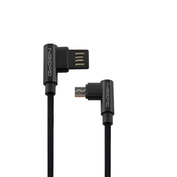 Kábel GoGEN USB/micro USB, 1m, obojstranný, opletený čierny

