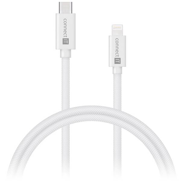 Kábel Connect IT Wirez USB-C/Lightning, 27 W, 1 m biely

