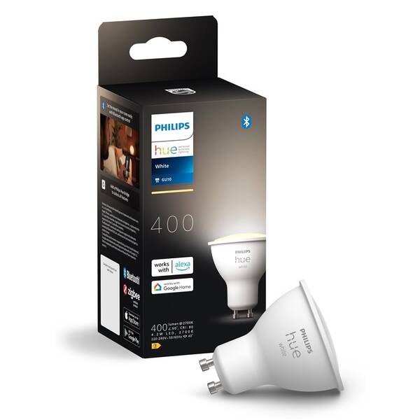 Inteligentná žiarovka Philips 4.2W, GU10, White, 1 ks 

