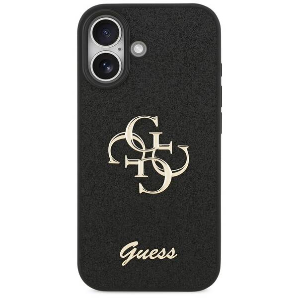 Kryt na mobil Guess PU Fixed Glitter 4G Metal Logo na Apple iPhone 17 čierny

