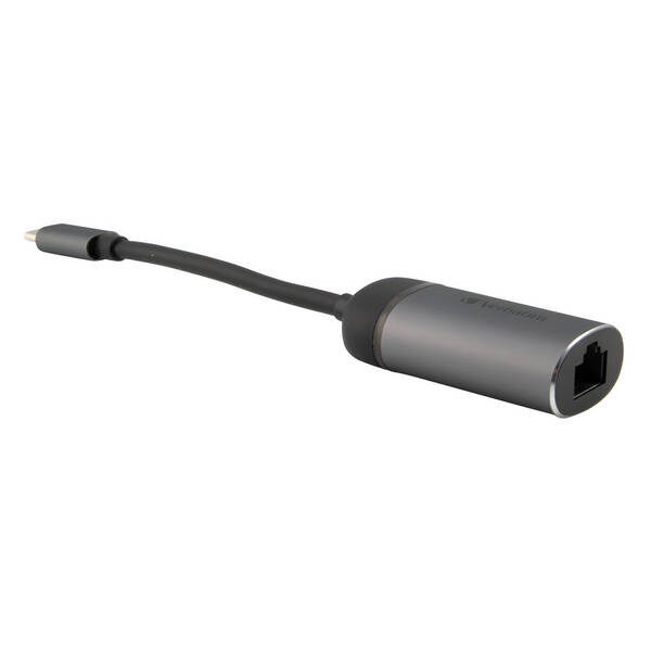 Sieťová karta Verbatim USB-C/RJ45 sivá

