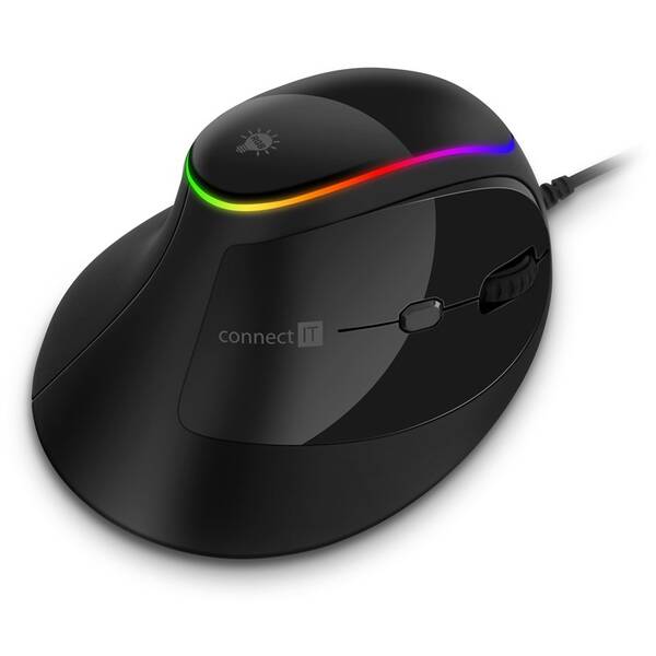 Myš Connect IT vertikálna, ergonomická, herná čierna

