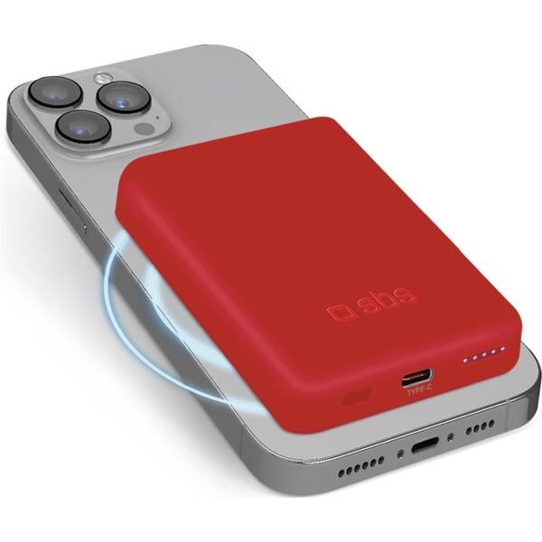 Powerbank SBS Mag 5000 mAh 10W červená

