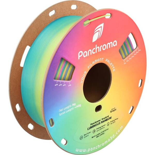 Tlačová struna (filament) Polymaker Panchroma PLA Gradient Luminous modrý/žltý/ružový

