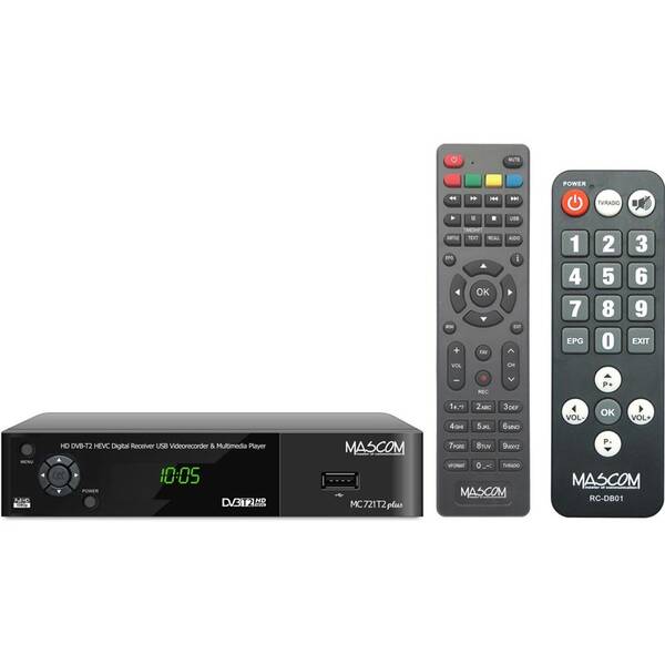 Set-top box Mascom MC721T2 HD PLUS Senior čierny

