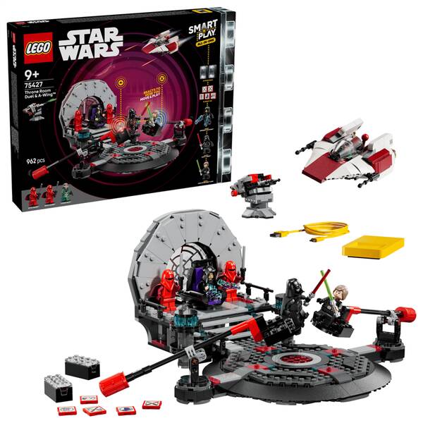 Stavebnica LEGO® Star Wars™ 75427 SMART Play™: Súboj v trónnej sieni a A-Wing™ 

