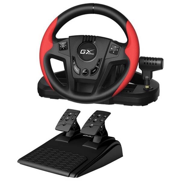 Volant Genius GX Gaming SpeedMaster pre PC a PS, USB + pedále, radiaca páka čierny/červený

