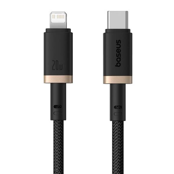 Kábel Baseus Dura USB-C/Lightning, 20W, 2m čierny/zlatý

