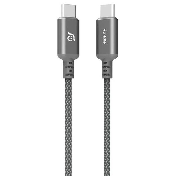 Kábel ADAM Elements CASA S120 USB-C/USB-C 60W, 1,2 m sivý

