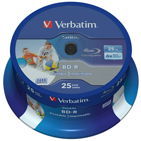 Disk Verbatim BD-R SL 25GB, 6x, 25-cake 

