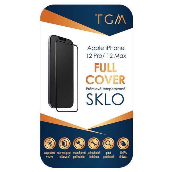 Tvrdené sklo TGM Full Cover na Apple iPhone 12/12 Pro čierne

