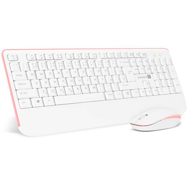 Klávesnica s myšou Connect IT Combo CKM-7801-CS, CZ/SK biela/ružová

