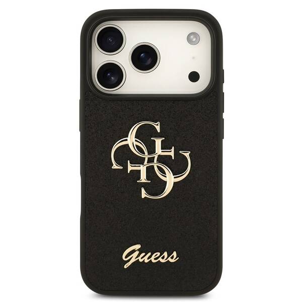 Kryt na mobil Guess Fixed Glitter 4G Metal Logo na Apple iPhone 18 Pro čierny

