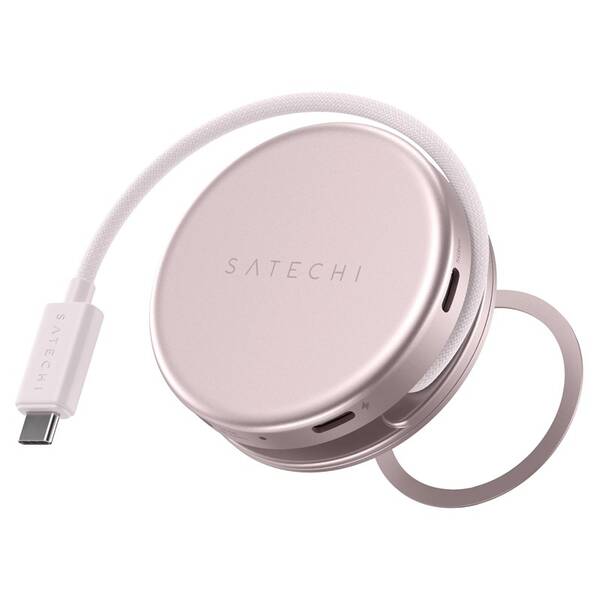 USB Hub Satechi On-the-Go 5 v 1 (1x HDMI 4K 60Hz, 1x USB-C, 1x USB-A 3.0, 1x USB-C PD 60W, 1x SD) ružový

