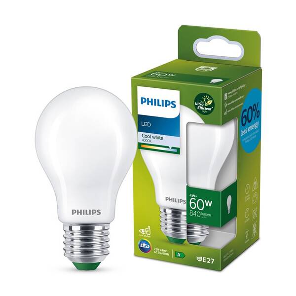 LED žiarovka Philips 60W, A60, E27, neutrální bílá 

