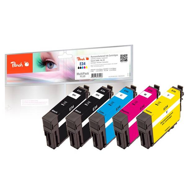 Cartridge Peach Epson 34, MultiPack Plus, 2x 385, 3x 330 strán - CMYK 

