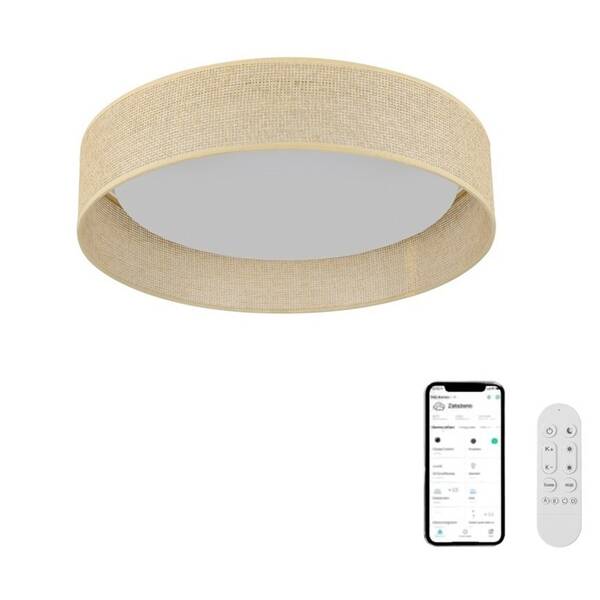 LED stropné svietidlo IMMAX NEO LITE LONA, 36W, CCT, Wi-Fi, TUYA, BEACON, priem. 45,5cm béžové

