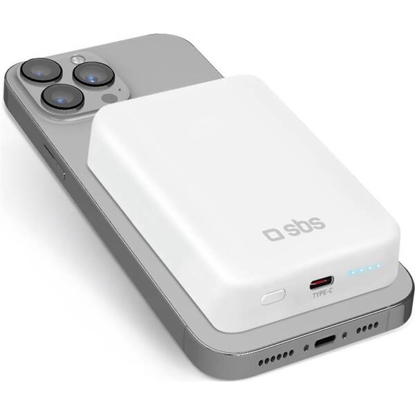 Powerbank SBS s podporou MagSafe USB-C 10 000 mAh biela

