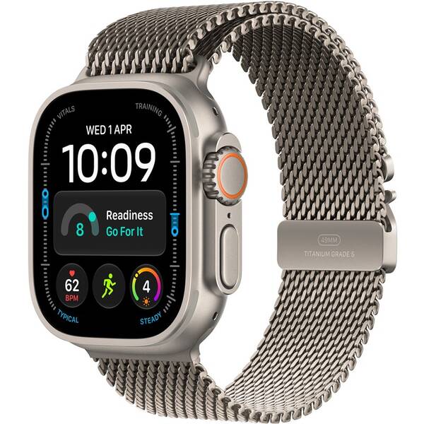Inteligentné hodinky Apple GPS + Cellular 49 mm přírodní titan, přírodní titanový milánský tah - L 


