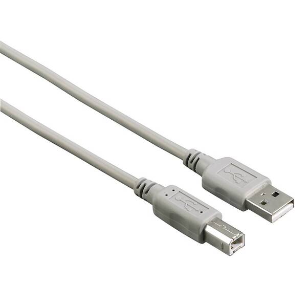 Kábel Hama USB 2.0 typ A-B, 3 m sivý

