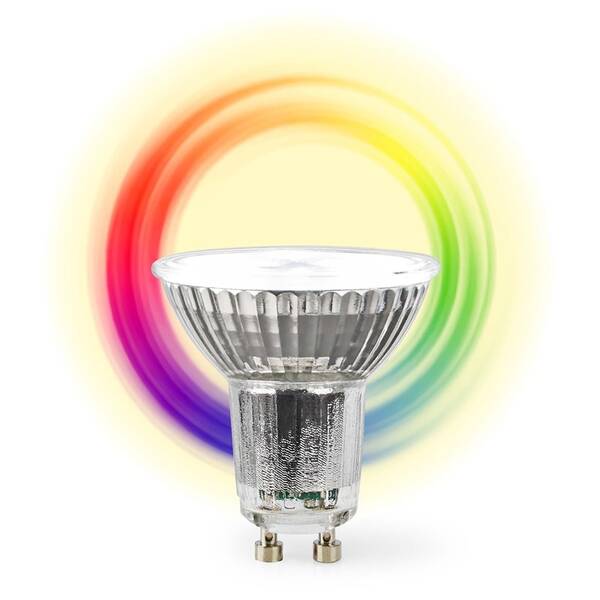 Inteligentná žiarovka Nedis SmartLife bodová, Wi-Fi, GU10, 345 lm, 4.9 W, RGB / Teplá - studená biela 

