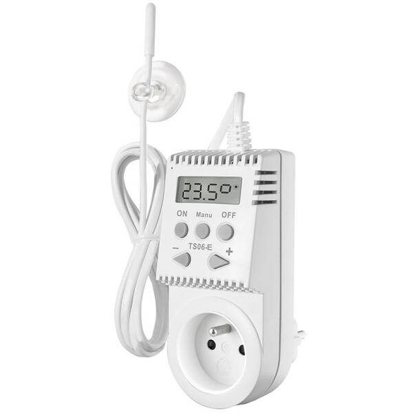 Inteligentná zásuvka Elektrobock TS06-E, tepelne spínaná s externým čidlom 

