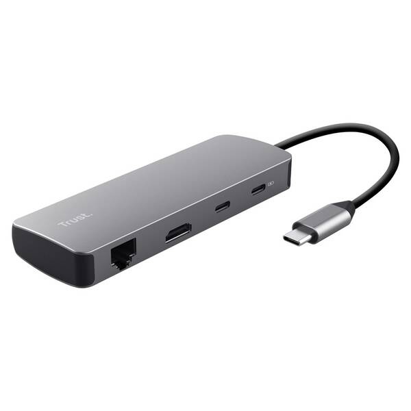 USB Hub Trust Dalyx 8v1 USB-C sivý

