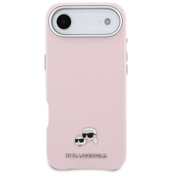 Kryt na mobil Karl Lagerfeld PU Karl and Choupette Heads Pins MagSafe na Apple iPhone Air ružový


