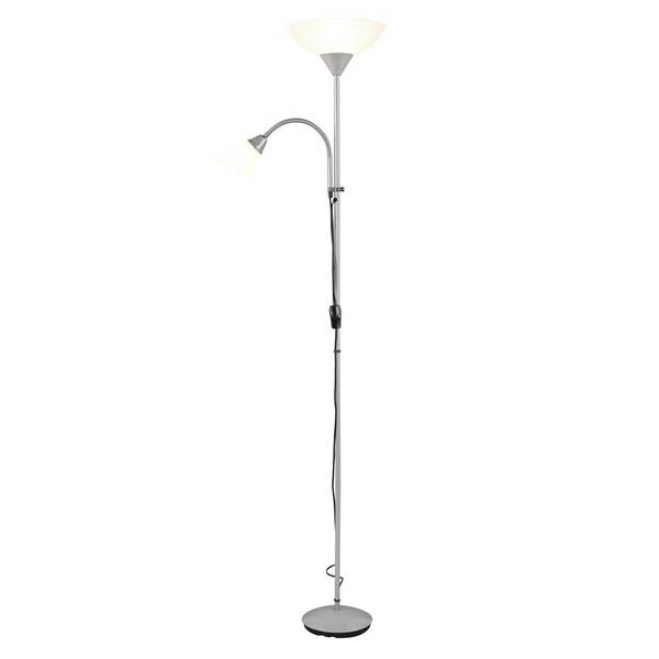 Stojacia lampa Reality ERZWO, E27, 100 W strieborná

