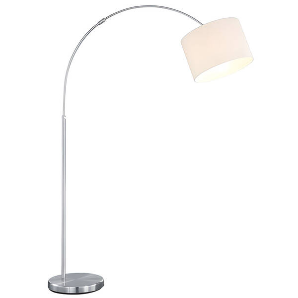 Stojacia lampa TRIO Hotel, oblouková biela

