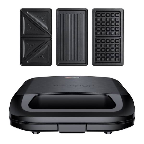 Sendvičovač Niceboy Snacker S3 Stainless Steel black čierny

