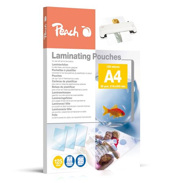 Laminovacie fólie Peach A4 (216x303mm), 125mic, 25 ks 

