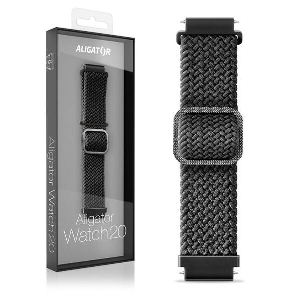 Remienok Aligator 20AW0006, textilné 20mm čierny


