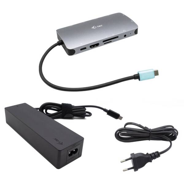 Dokovacia stanica i-tec USB-C Metal Nano Dock HDMI/VGA, LAN, PD 100W + Charger 100W (bundle) 


